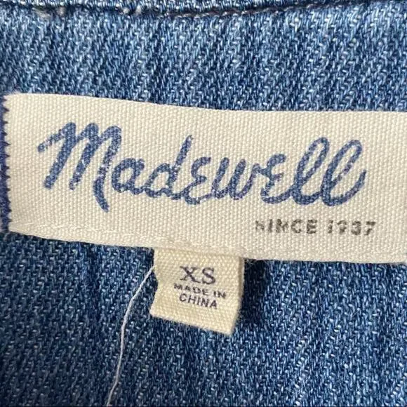 Madewell Button Down Denim Shirt Sz XS Long Sleeve Jean Shirt Western - Picture 3 of 10